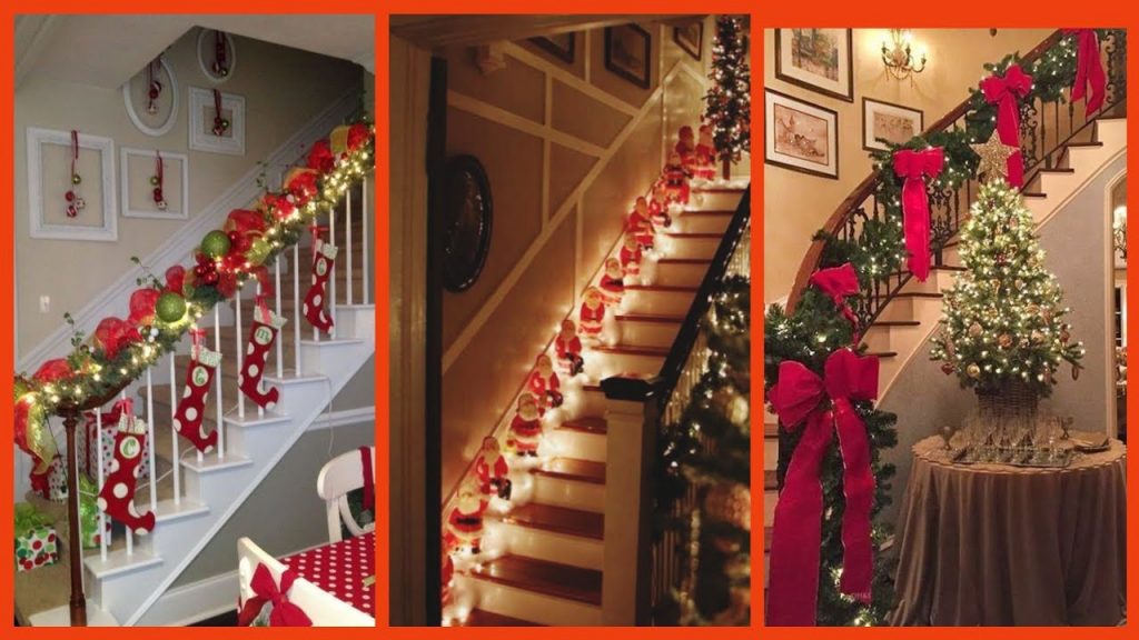 15 creative Christmas decorations for tiny apartments,stairs decoration ideas for christmas