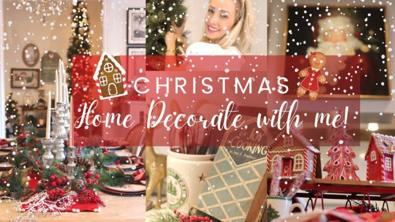 CHRISTMAS DECORATE WITH ME! KITCHEN, TABLESCAPE, HALLWAY, COCOA BAR! ALL THE TRADITIONAL XMAS DECOR!