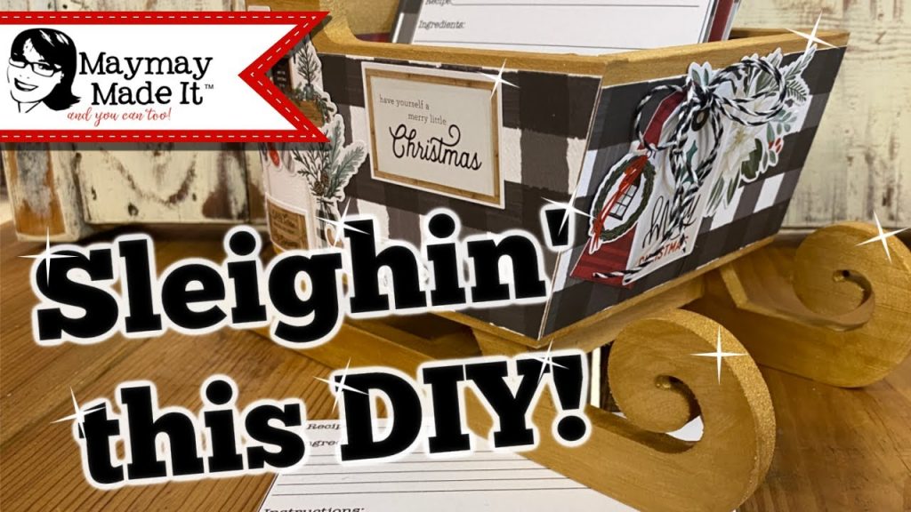 DIY Christmas Recipe Holder Sleigh