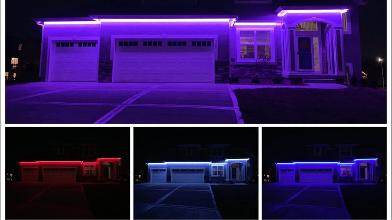 DIY High Voltage 110V RGB LED Strip Permanent Christmas Holiday Accent Lights Installed