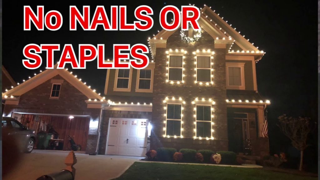 Hanging Christmas lights around windows and doors with no hammers or nails