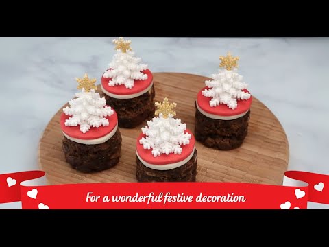 How to make EDIBLE SNOWFLAKE CHRISTMAS TREE decoration | Christmas Recipe