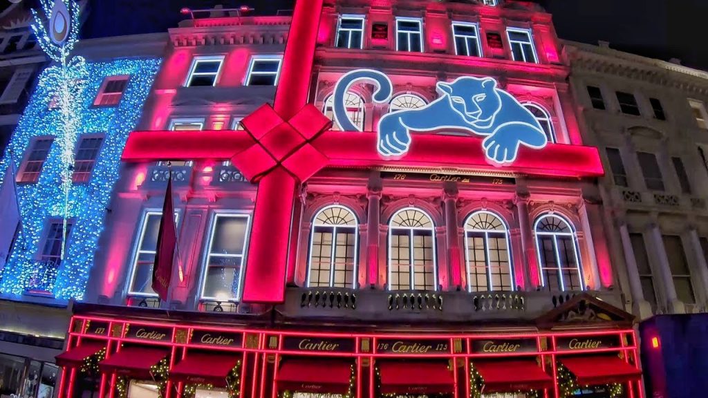 London Mayfair Christmas Lights and Shop Window Displays – New Bond Street to Fortnum and Mason