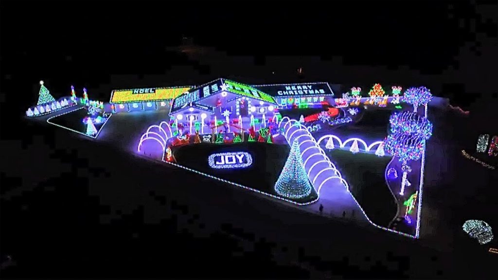 Mind Blowing New Light Show Preston Family Christmas – Full Aerial Sync Wizards In Winter