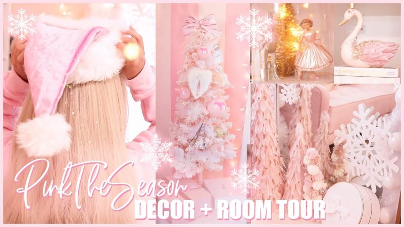 PINK CHRISTMAS DECORATE WITH ME + ROOM TOUR