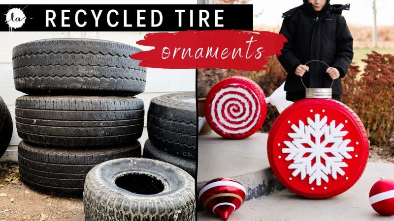 Recycled Tires Into Giant Christmas Ornaments + Candy